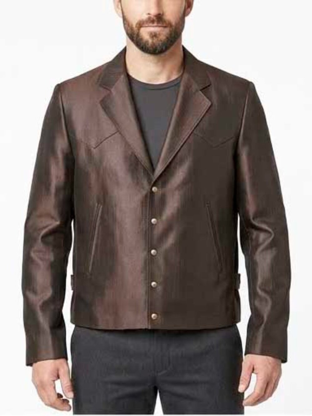 Vintage Mesquite Men's Western Wear Rockabilly Brown Waist Jacket 44 R